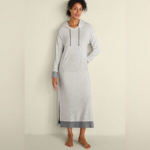 Soft Surroundings Lazy Day Lounge Dress Size XS Hooded Soft Gray Marl Pocket